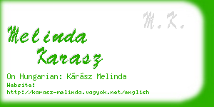 melinda karasz business card